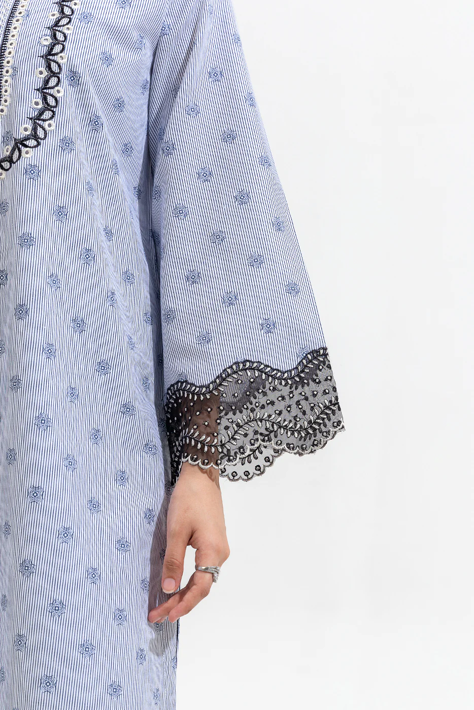 2 PIECE EMBROIDERED YARN DYED SUIT (PRET) - Image 5