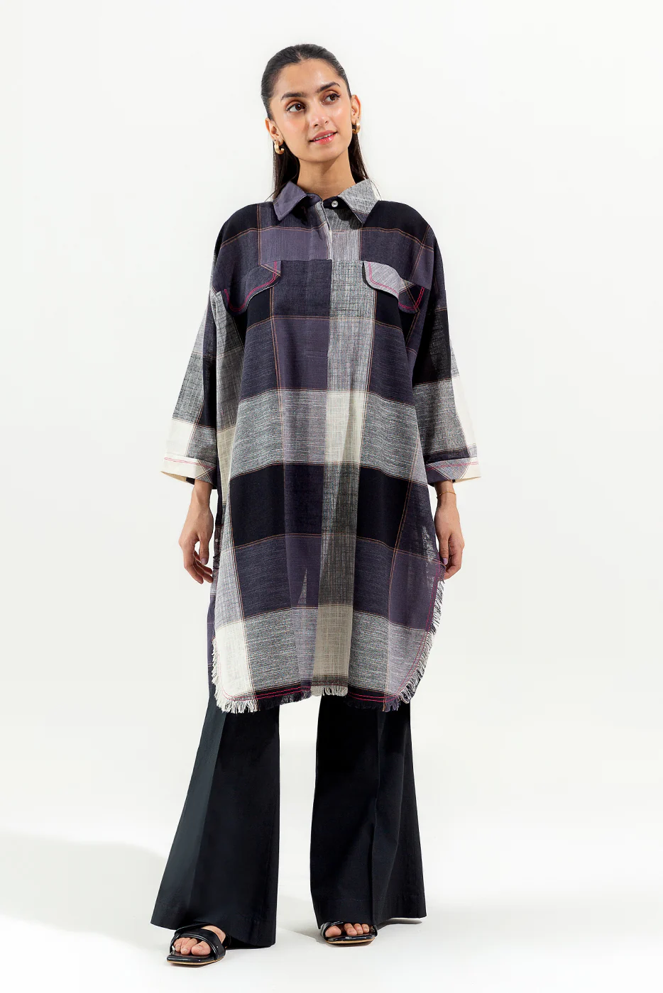PRINTED YARN DYED SHIRT (PRET) - Image 2