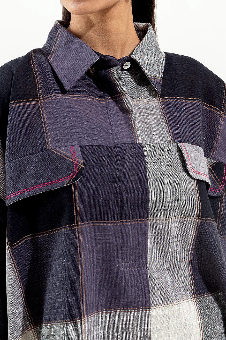 PRINTED YARN DYED SHIRT (PRET) - Image 4