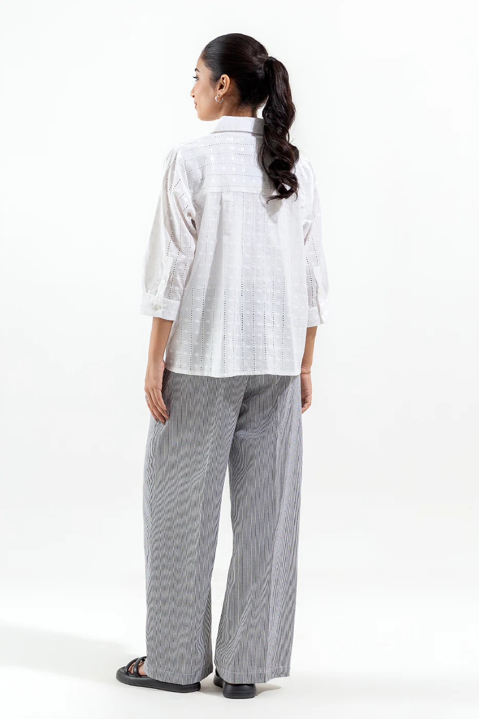 WHITE SHIFFLI BUTTON-THROUGH SHIRT - Image 4