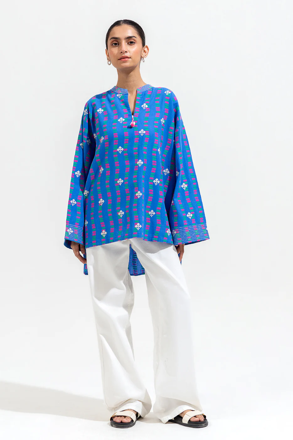 EMBROIDERED JACQUARD SHIRT (PRET) - Image 2