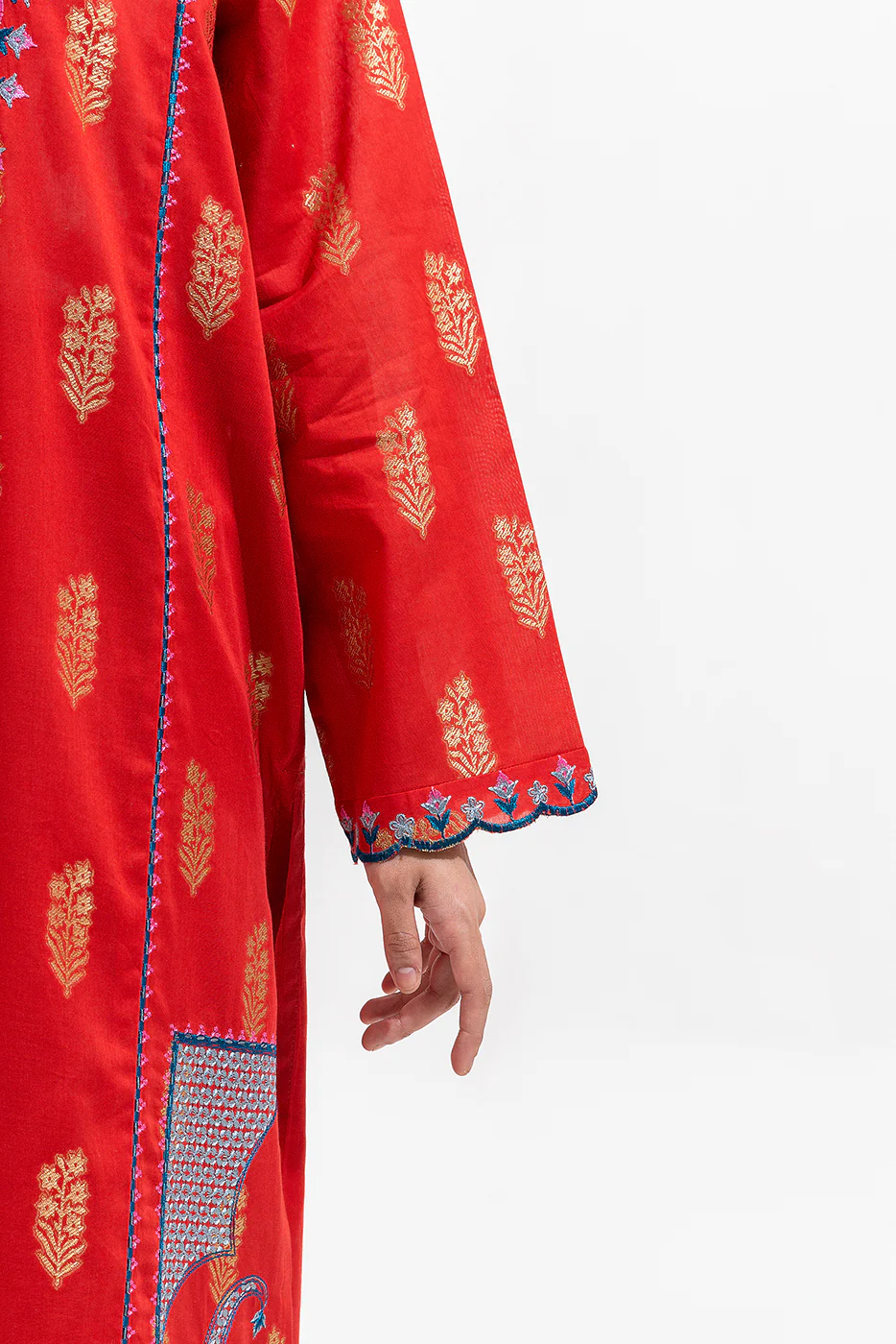 2 PIECE EMBROIDERED JACQUARD SUIT (PRET) - Image 5