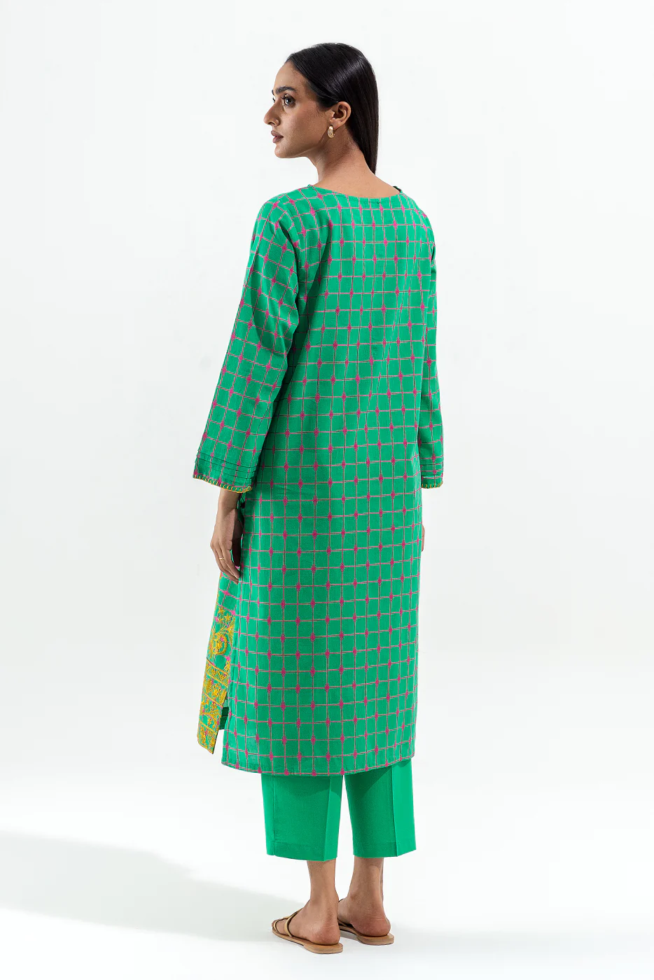 2 PIECE EMBROIDERED YARN DYED SUIT (PRET) - Image 3