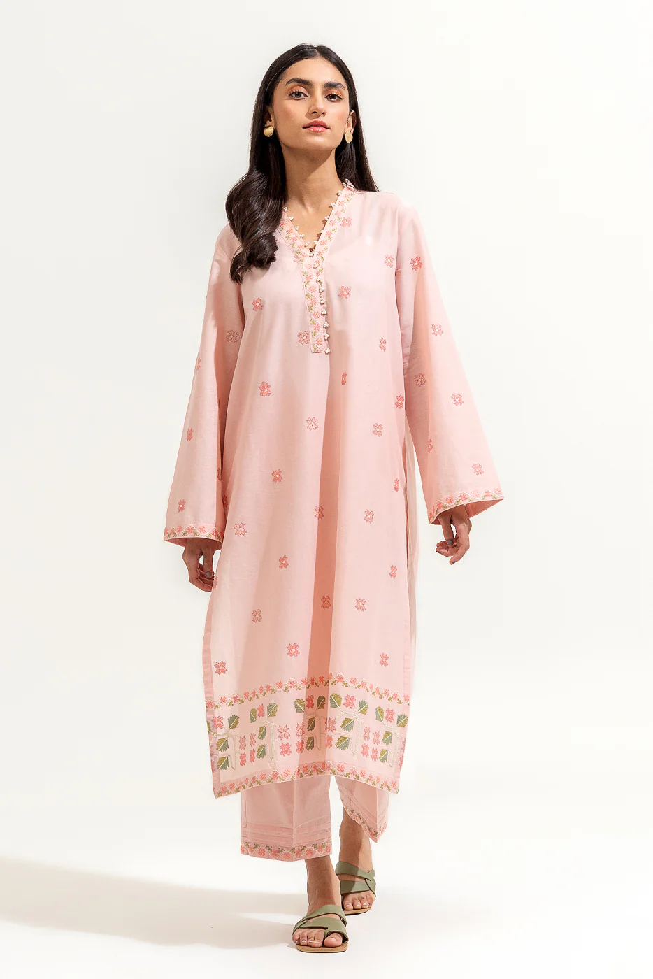 2 PIECE EMBROIDERED LAWN SUIT (PRET) - Image 2
