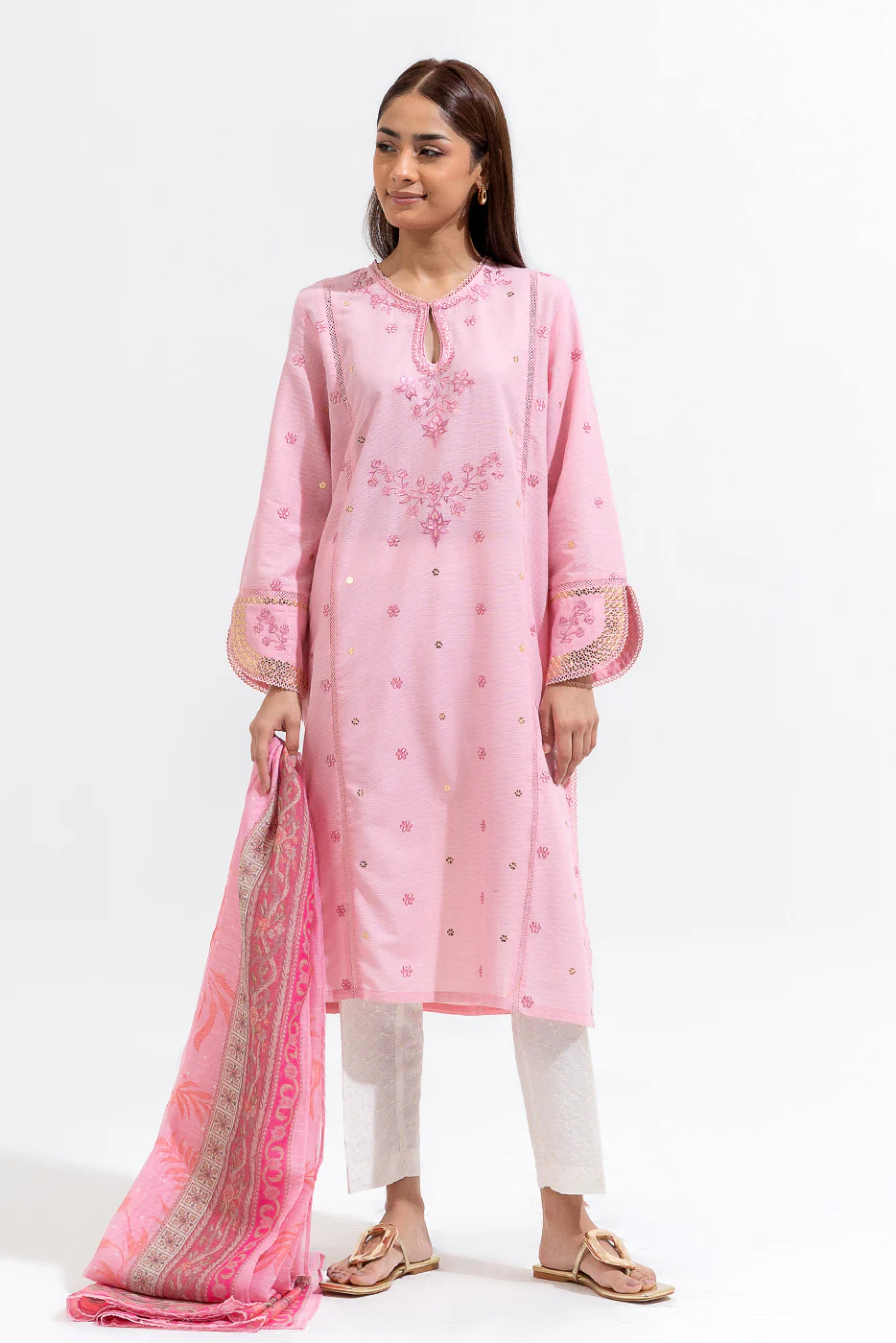 2 PIECE EMBROIDERED MISSOURI LAWN SUIT (LUXURY-PRET) - Image 3
