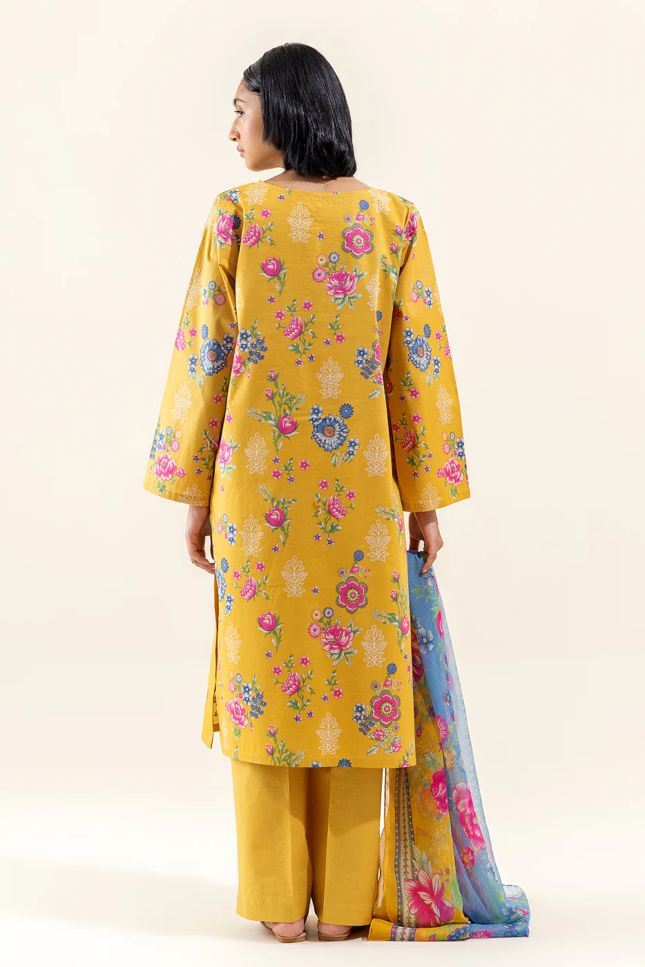 2 PIECE EMBROIDERED LAWN SUIT-FLAXEN BURST (UNSTITCHED) - Image 5