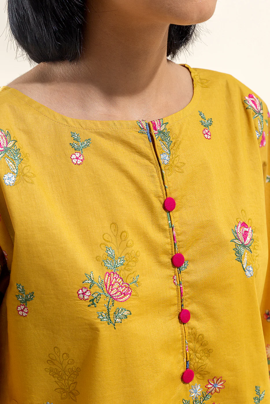 2 PIECE EMBROIDERED LAWN SUIT-FLAXEN BURST (UNSTITCHED) - Image 6