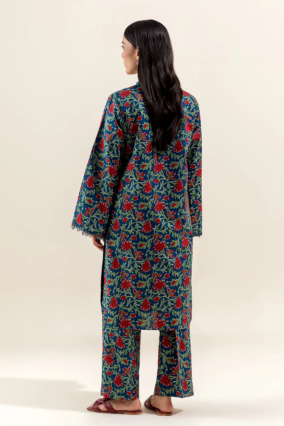 2 PIECE PRINTED LAWN SUIT-TEAL VERVE (UNSTITCHED) - Image 3