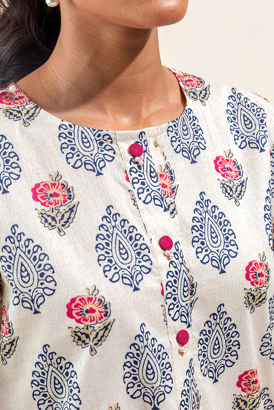2 PIECE PRINTED SUIT-PALE BLISS (UNSTITCHED) - Image 4