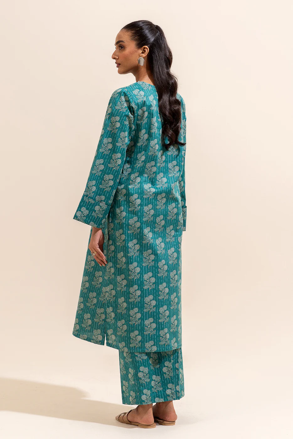 2 PIECE PRINTED LAWN SUIT-AVENTURINE ACCENTS (UNSTITCHED) - Image 3
