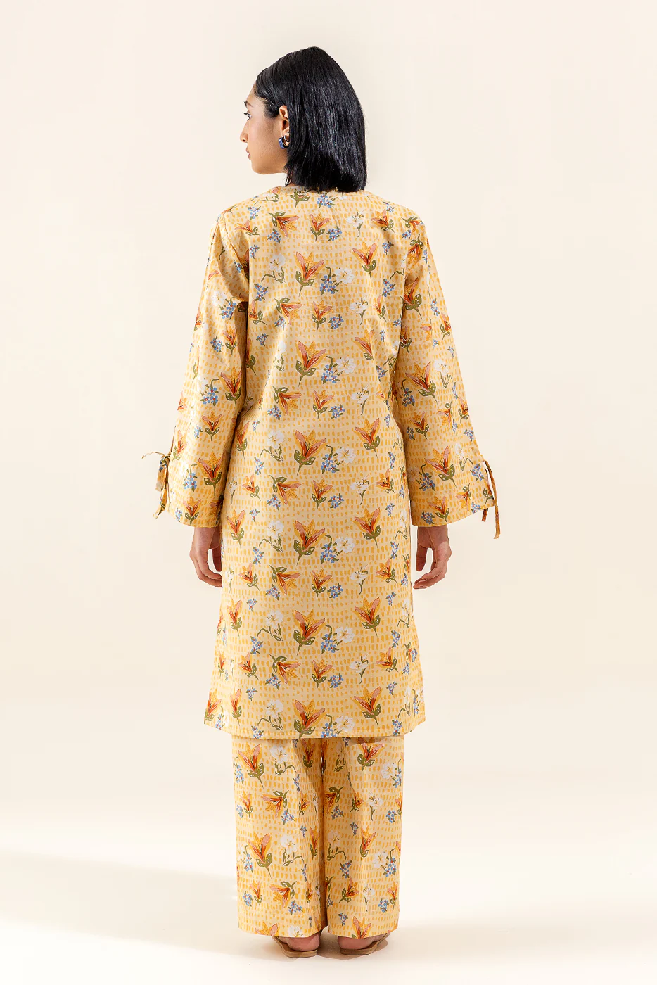 2 PIECE PRINTED LAWN SUIT-BEIGE GLORY (UNSTITCHED) - Image 3