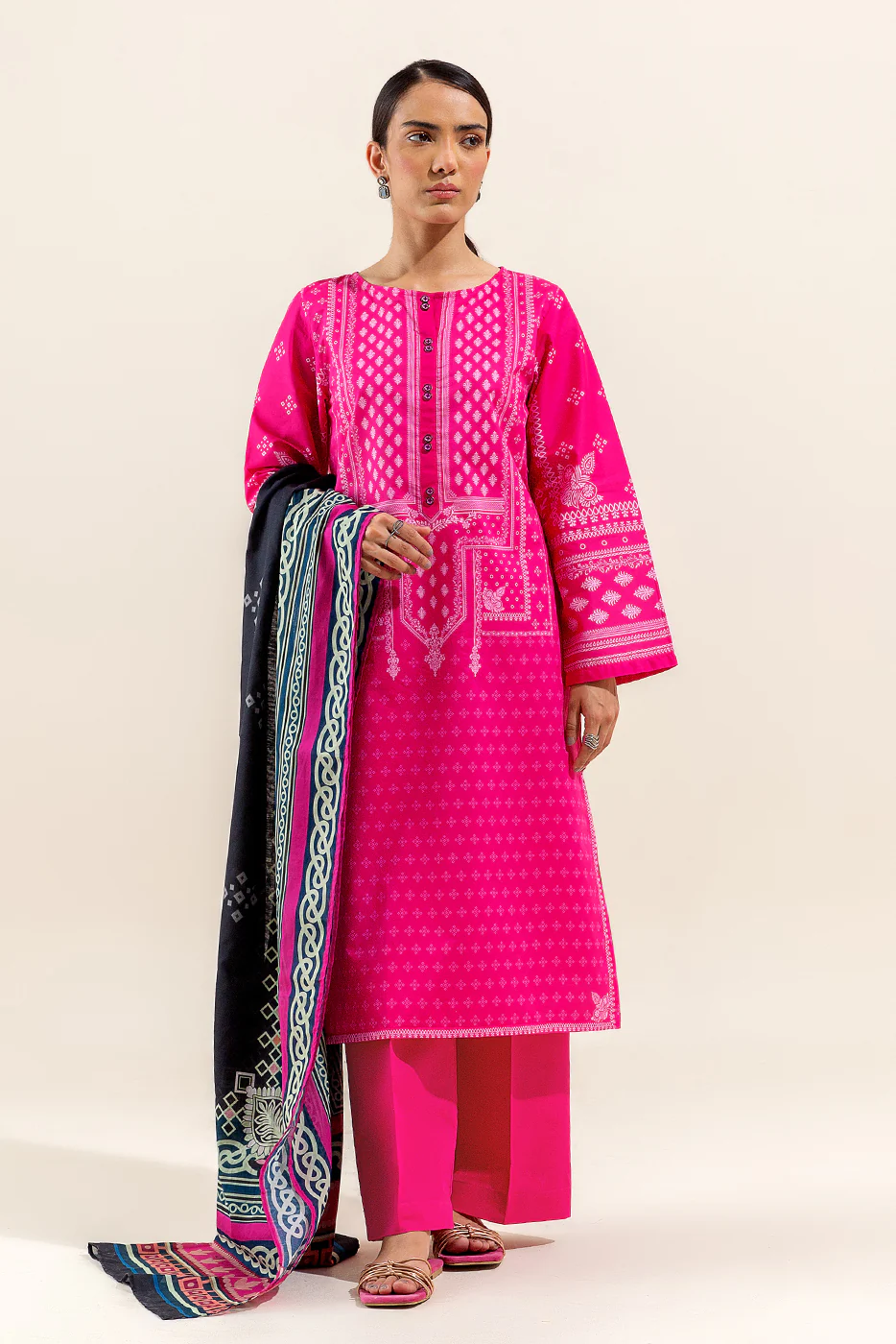 3 PIECE PRINTED LAWN SUIT-MELLOW GLINT (UNSTITCHED) - Image 3