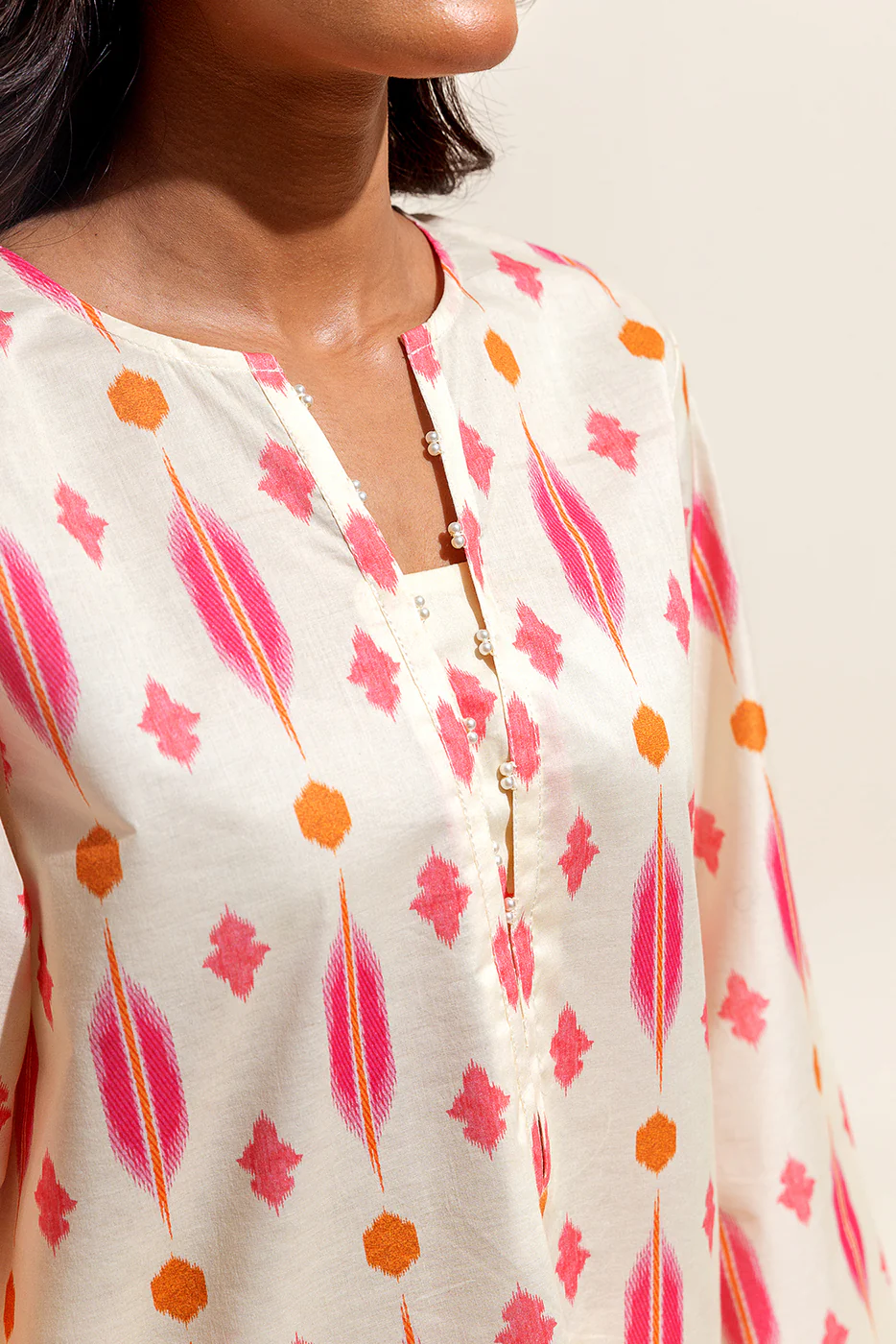 3 PIECE PRINTED SUIT-IKAT PEARL (UNSTITCHED) - Image 3