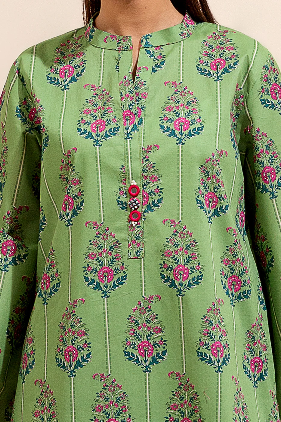 3 PIECE PRINTED LAWN SUIT-JACOBEAN FERN (UNSTITCHED) - Image 5