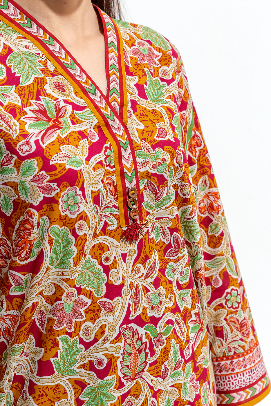2 PIECE PRINTED CAMBRIC SUIT (PRET) - Image 4