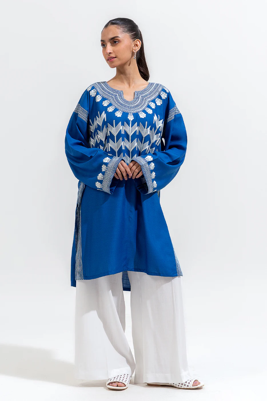 EMBROIDERED VISCOSE SHIRT (PRET) - Image 2