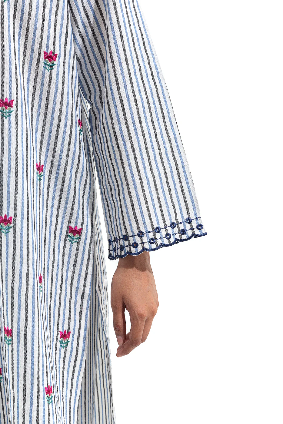 2 PIECE EMBROIDERED YARN DYED SUIT (PRET) - Image 5