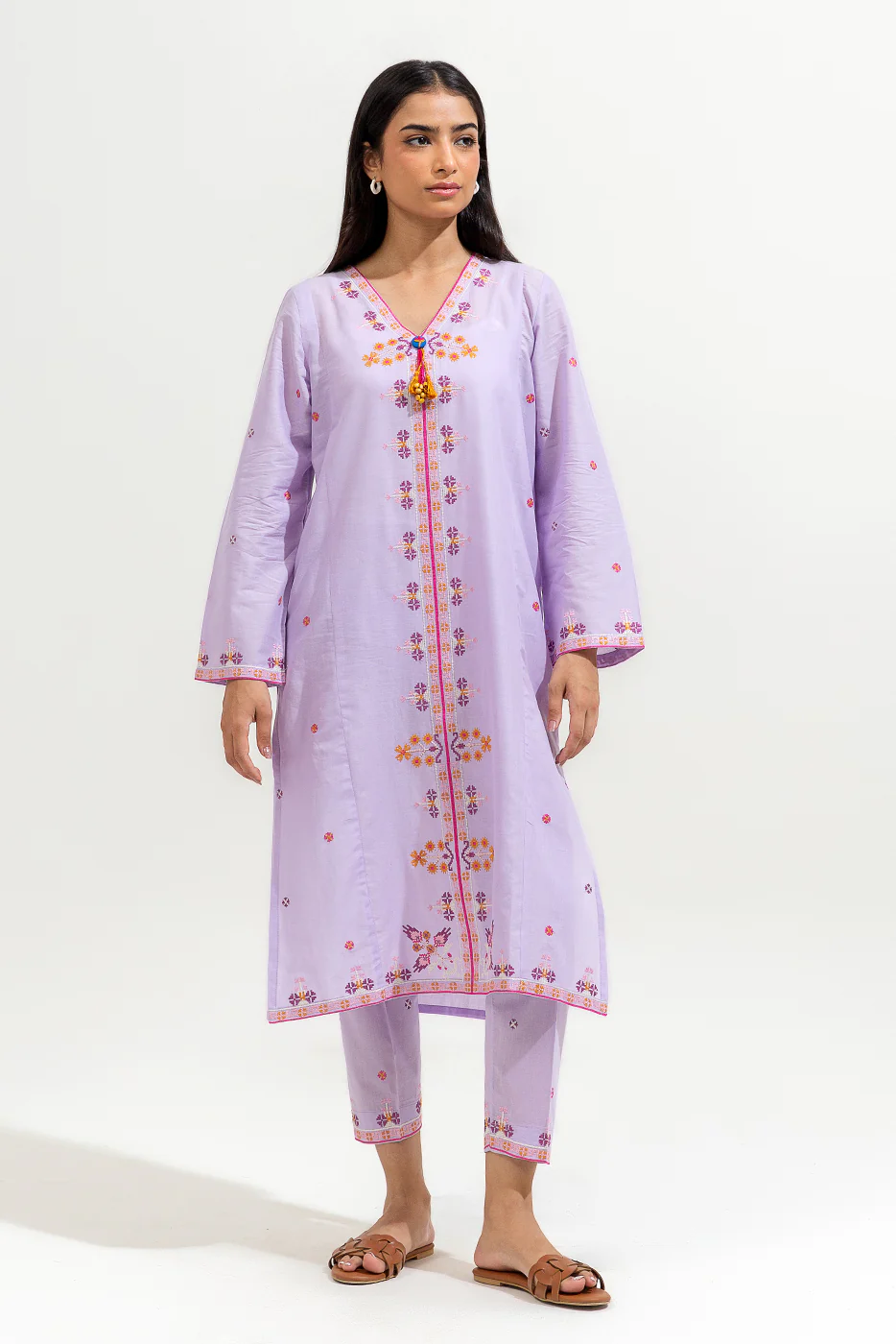 2 PIECE EMBROIDERED LAWN SUIT (PRET) - Image 2