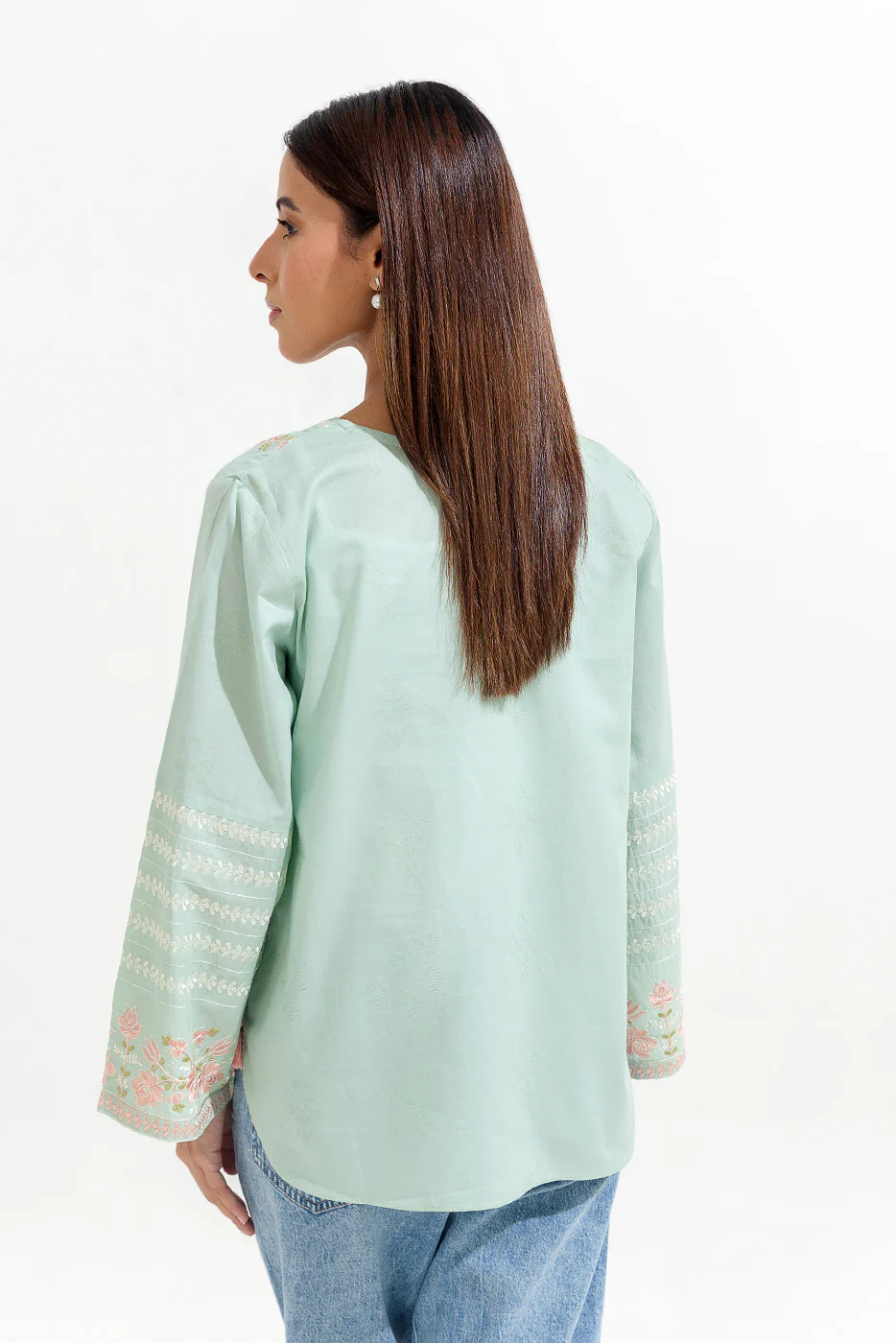 EMBROIDERED JACQUARD TOP (PRET) - Image 6