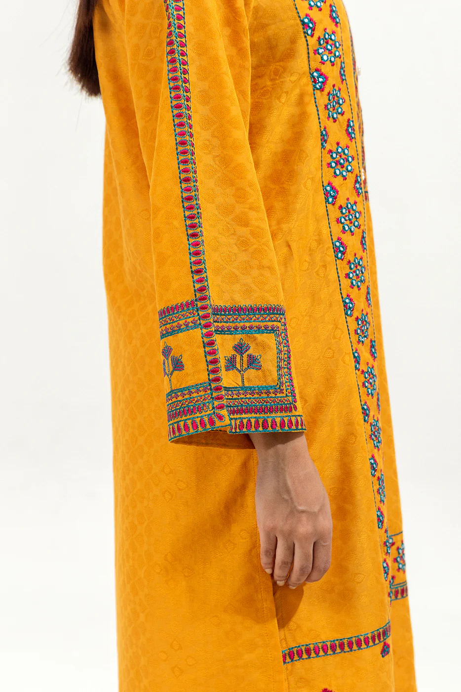 2 PIECE EMBROIDERED JACQUARD SUIT (PRET) - Image 5