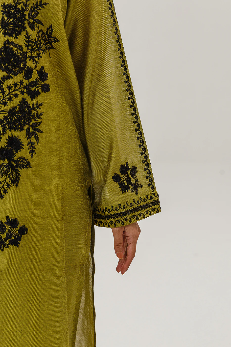 2 PIECE EMBROIDERED TWO TONE SUIT (LUXURY-PRET) - Image 5