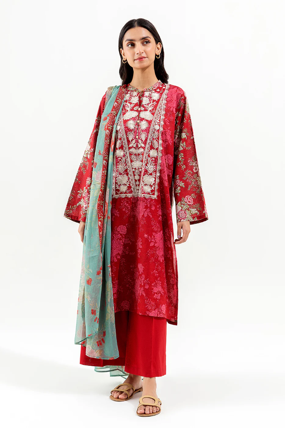 3 PIECE EMBROIDERED LAWN SUIT (PRET) - Image 2