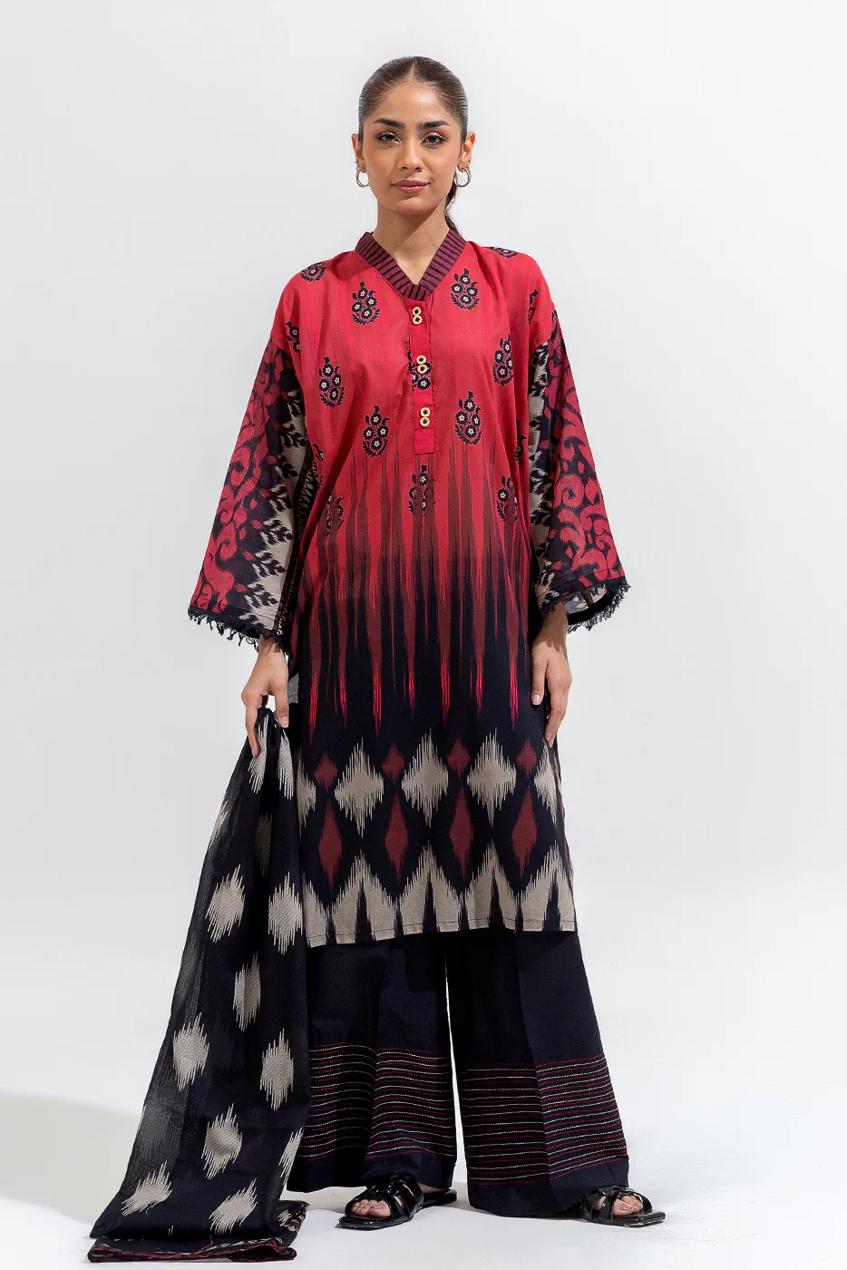 3 PIECE PRINTED LAWN SUIT (PRET) - Image 3