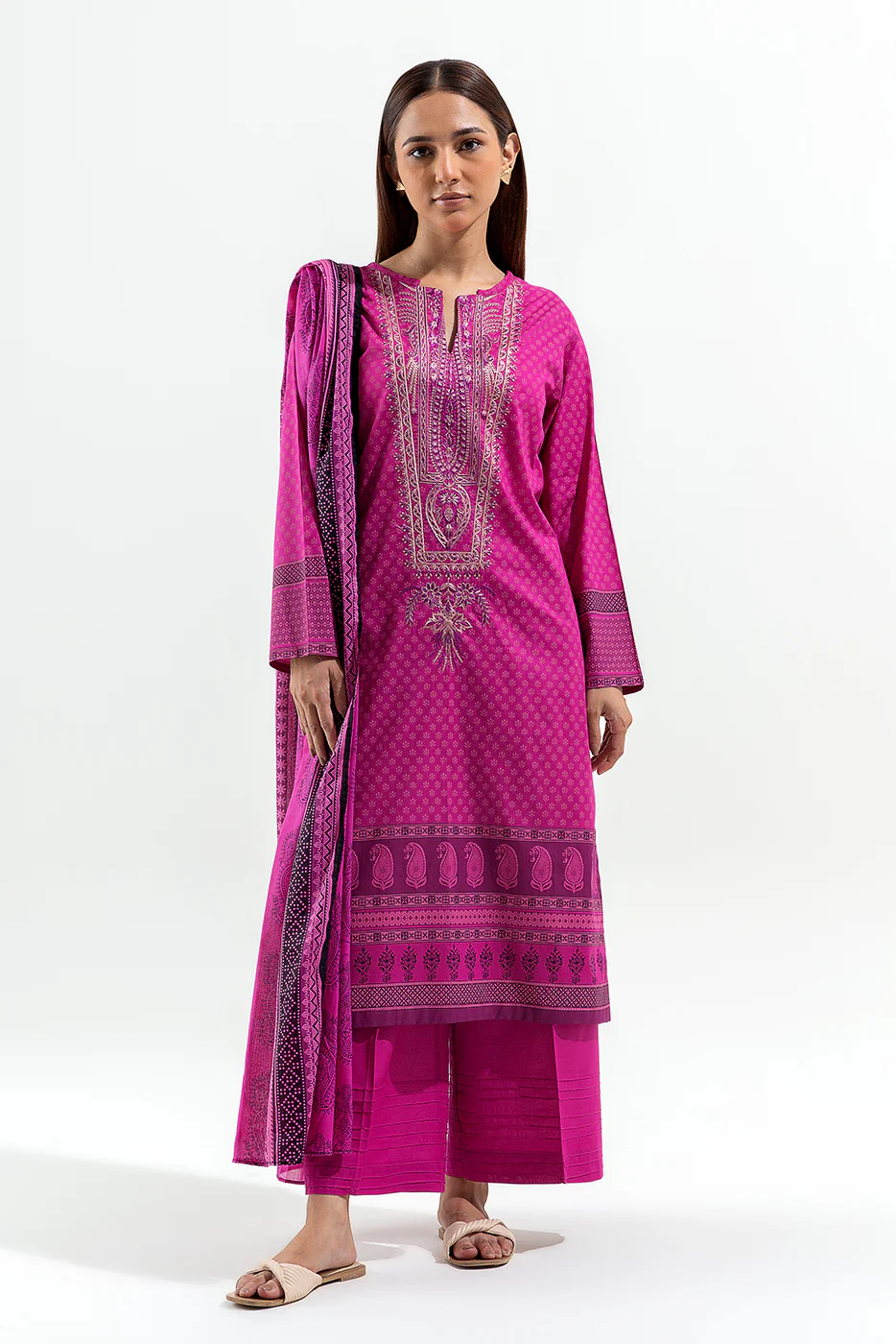 3 PIECE PRINTED LAWN SUIT (PRET) - Image 2