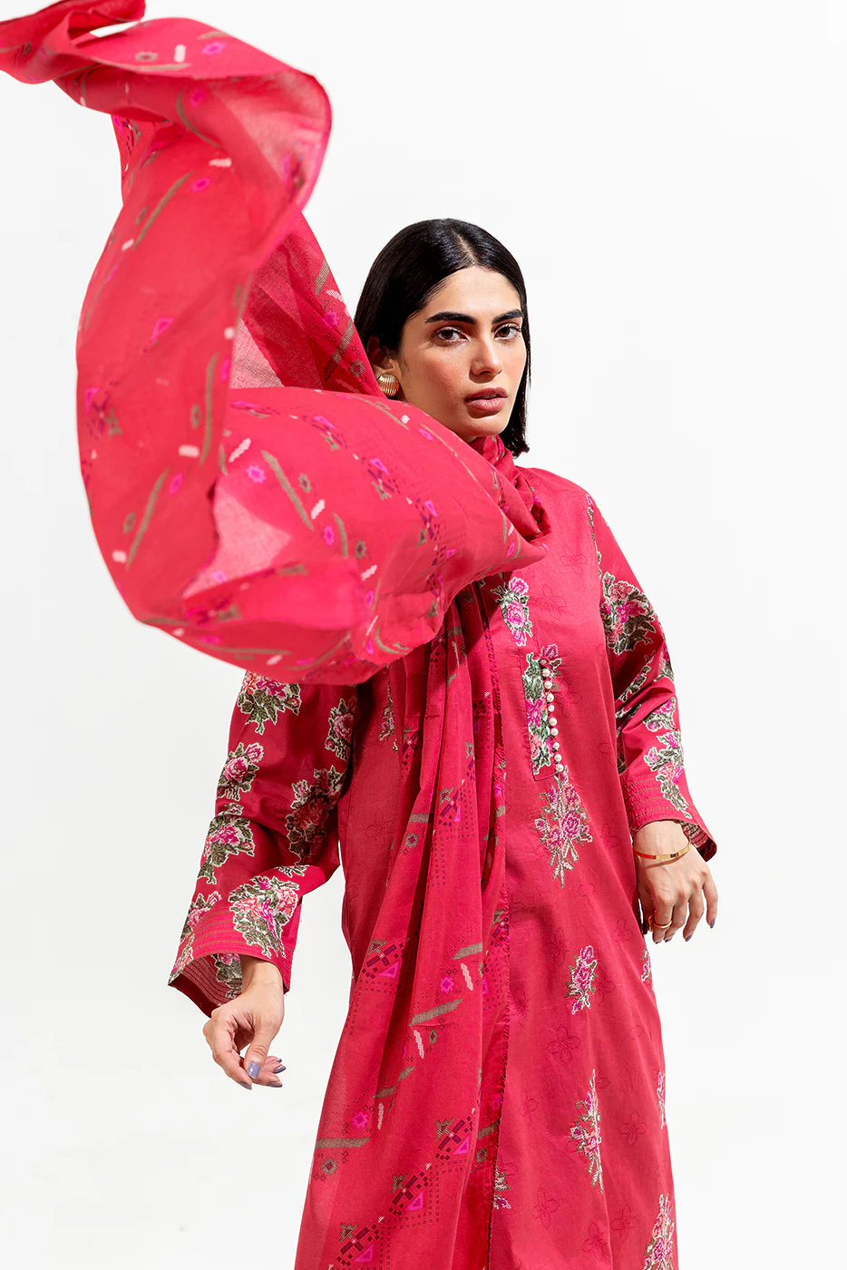 3 PIECE PRINTED LAWN SUIT (PRET) - Image 3