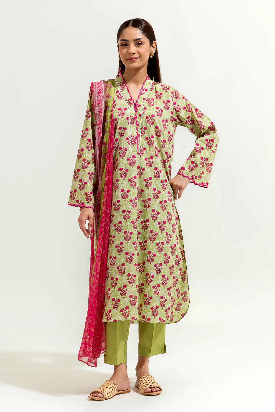 3 PIECE PRINTED LAWN SUIT (PRET) - Image 2
