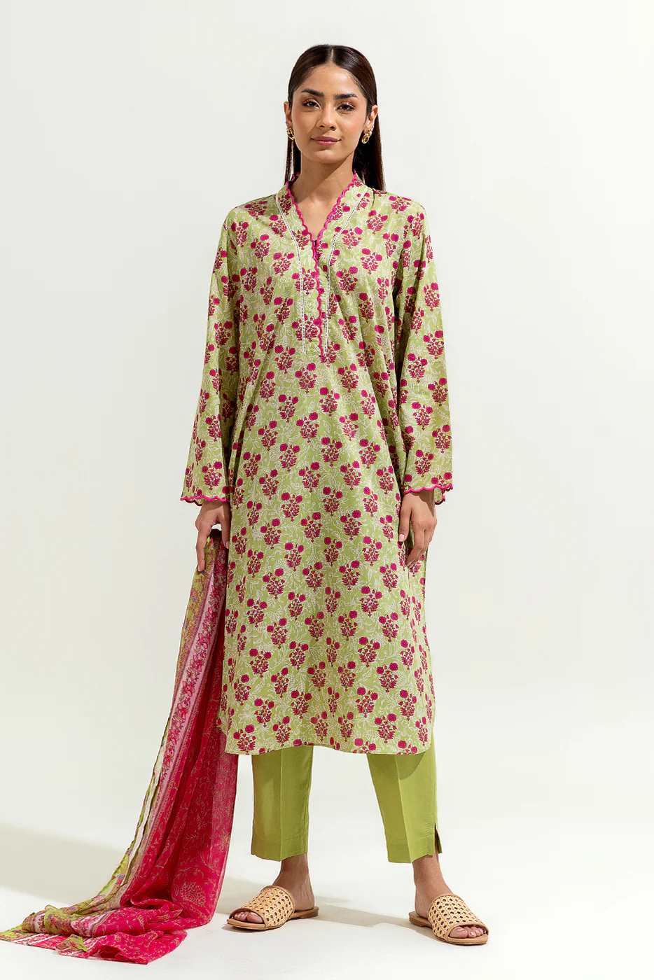 3 PIECE PRINTED LAWN SUIT (PRET) - Image 3