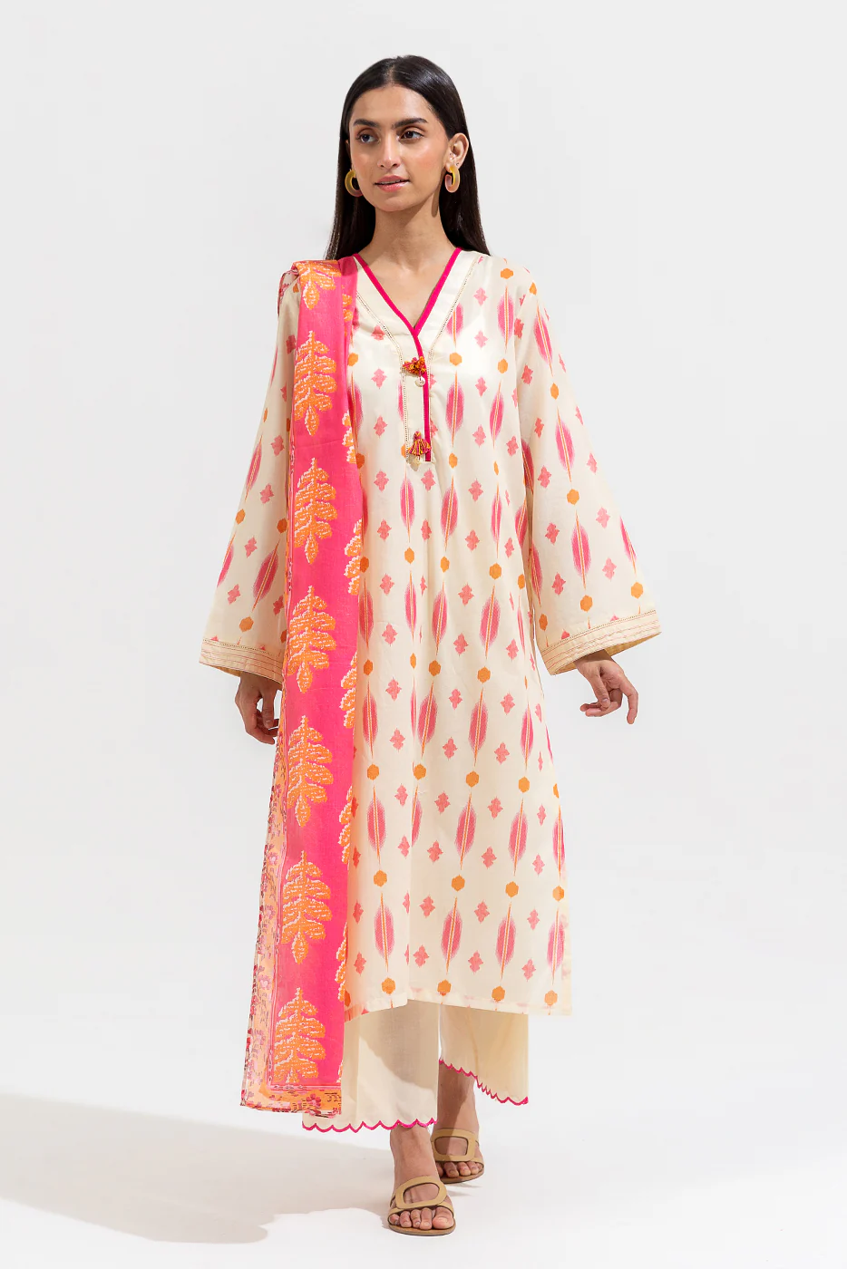 3 PIECE PRINTED LAWN SUIT (PRET) - Image 2
