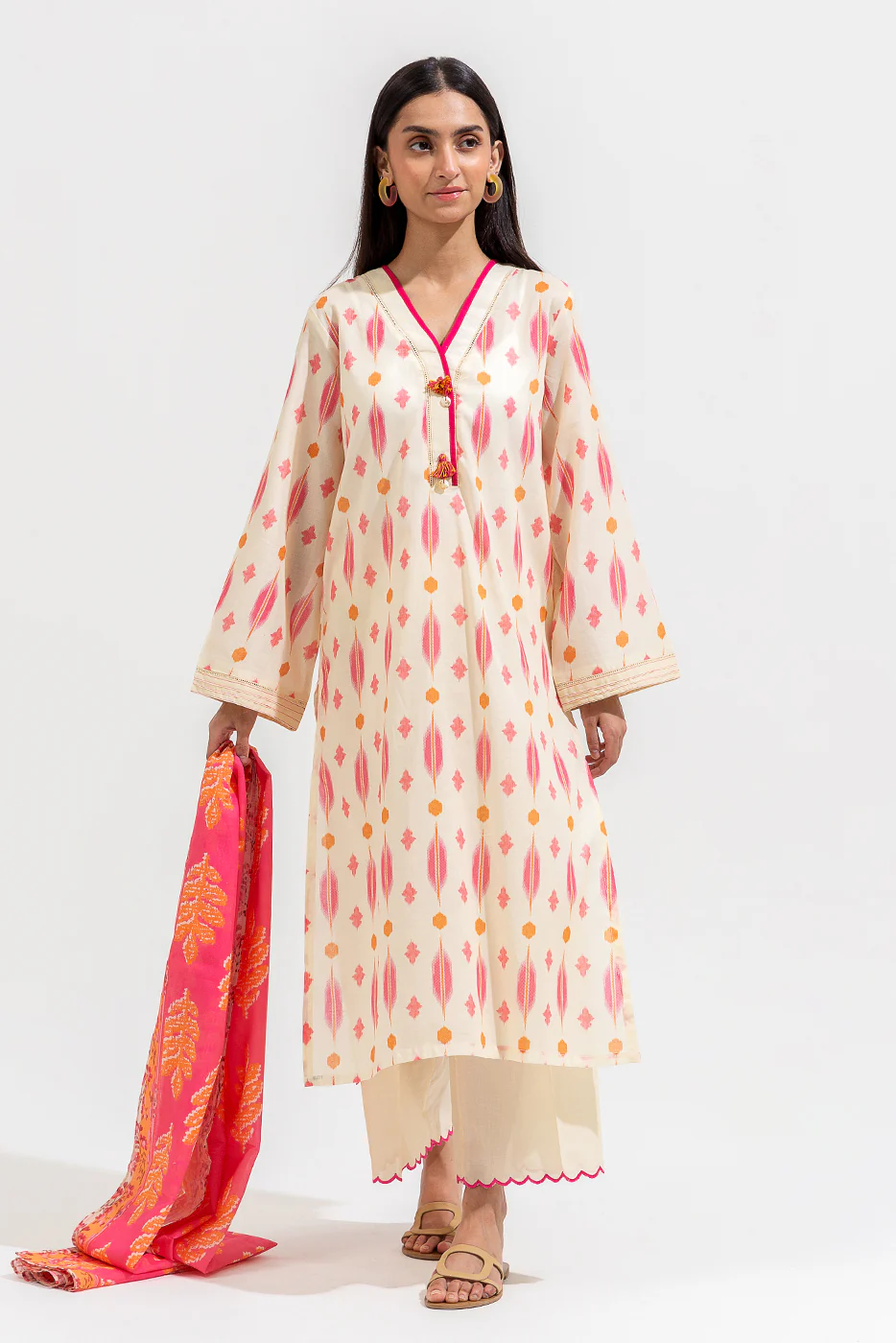 3 PIECE PRINTED LAWN SUIT (PRET) - Image 3
