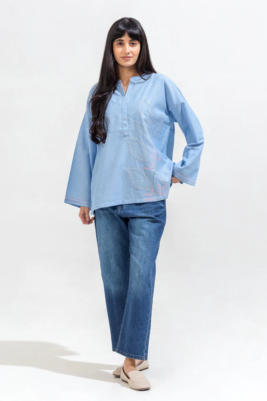EMBROIDERED KARANDI TOP (PRET) - Image 2