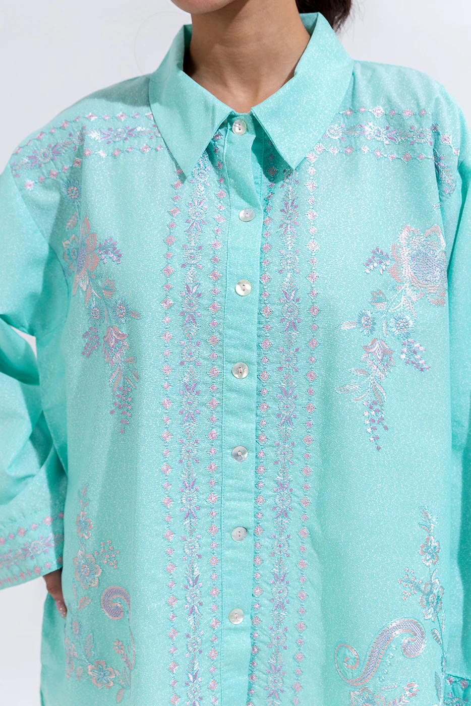 EMBROIDERED KARANDI TOP (PRET) - Image 4