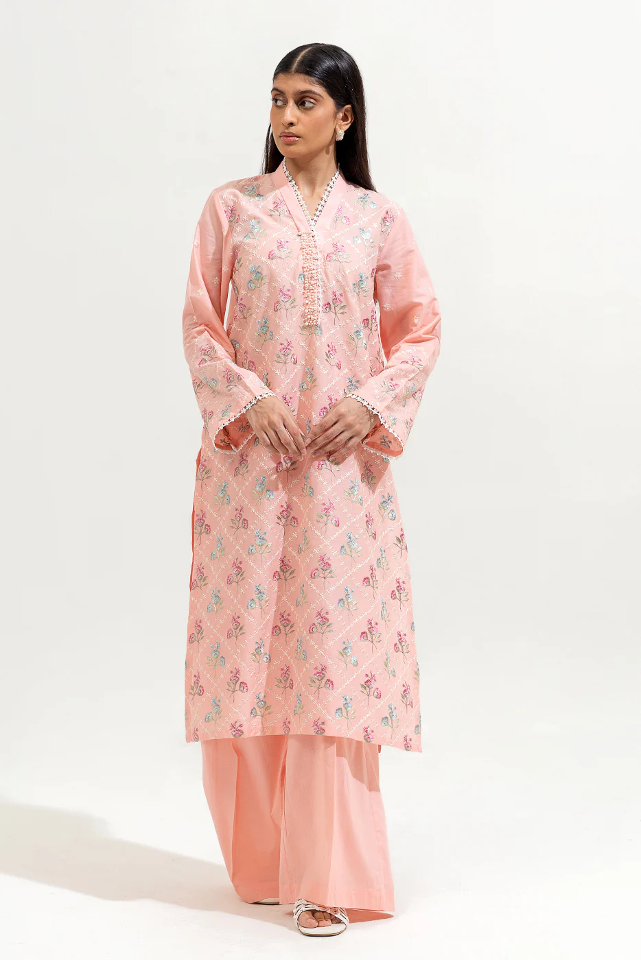 2 PIECE EMBROIDERED LAWN SUIT (PRET) - Image 2