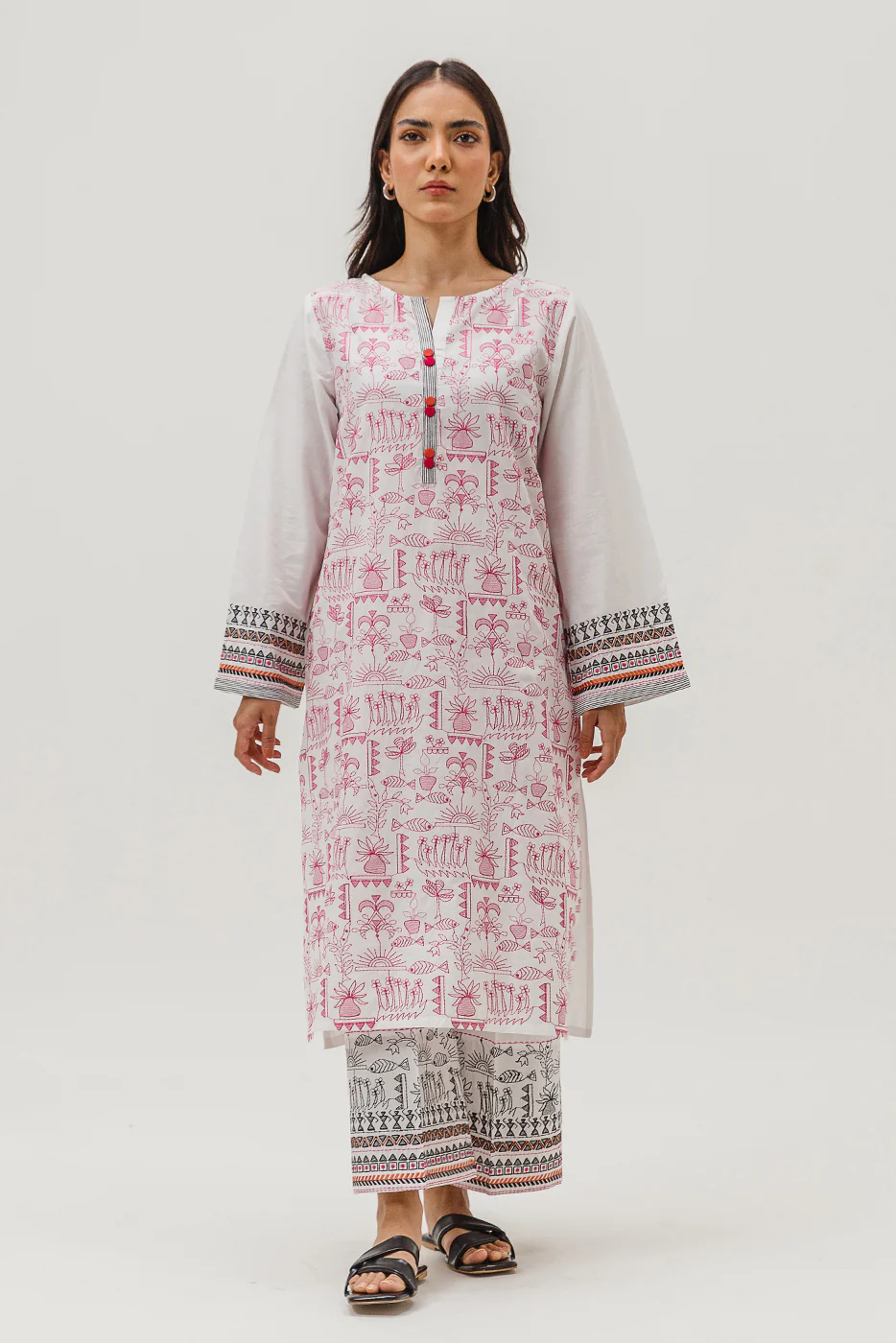 2 PIECE EMBROIDERED LAWN SUIT (PRET) - Image 2