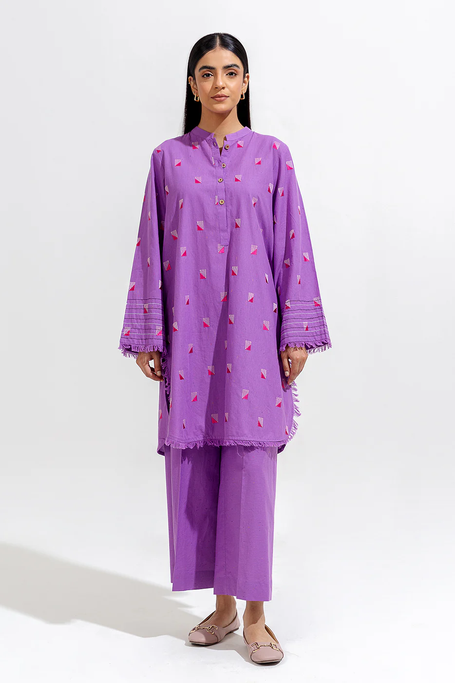 2 PIECE EMBROIDERED MULTI NAPS SUIT (PRET) - Image 6