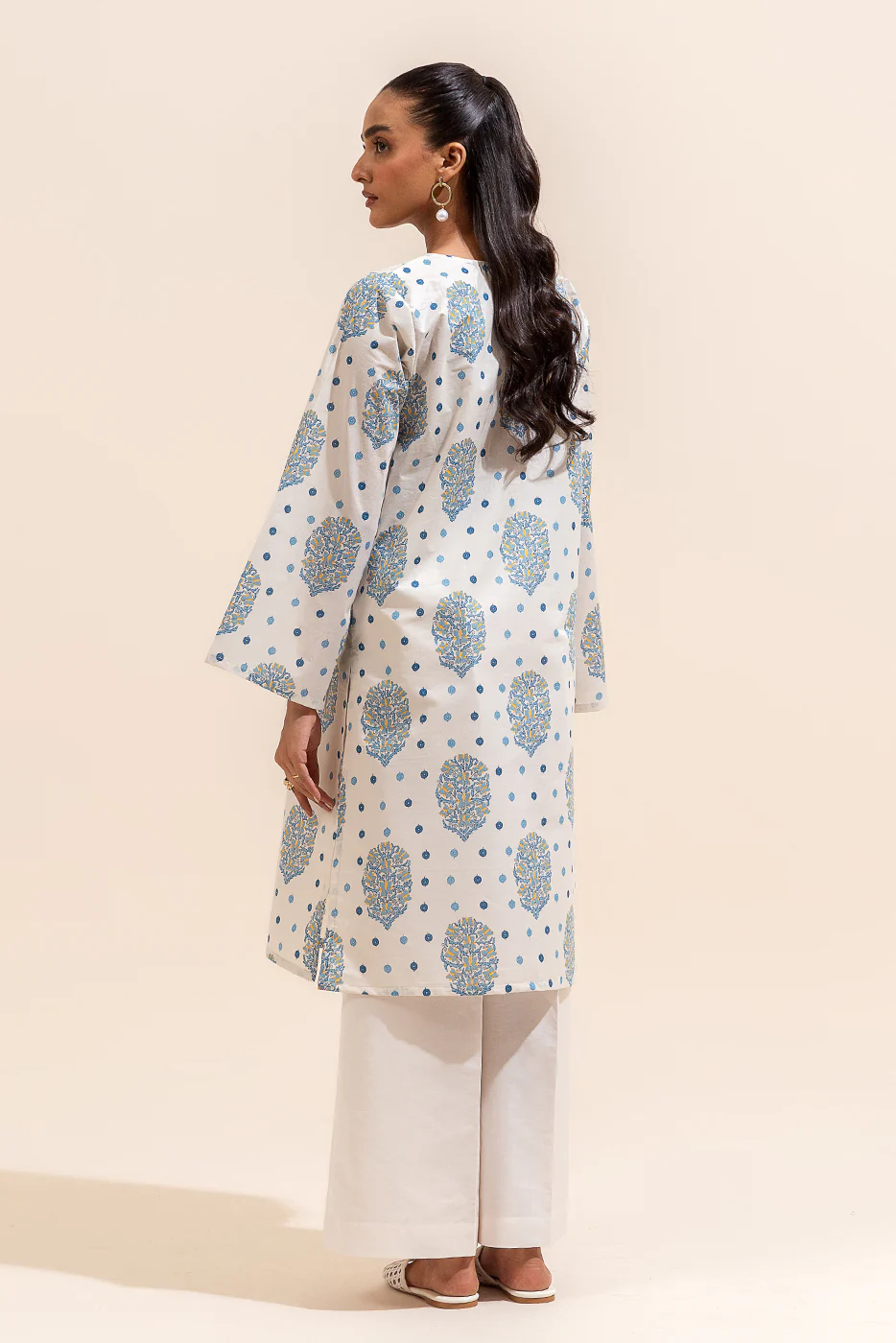 1 PIECE PRINTED LAWN SHIRT-CREME GRANITE (UNSTITCHED) - Image 2
