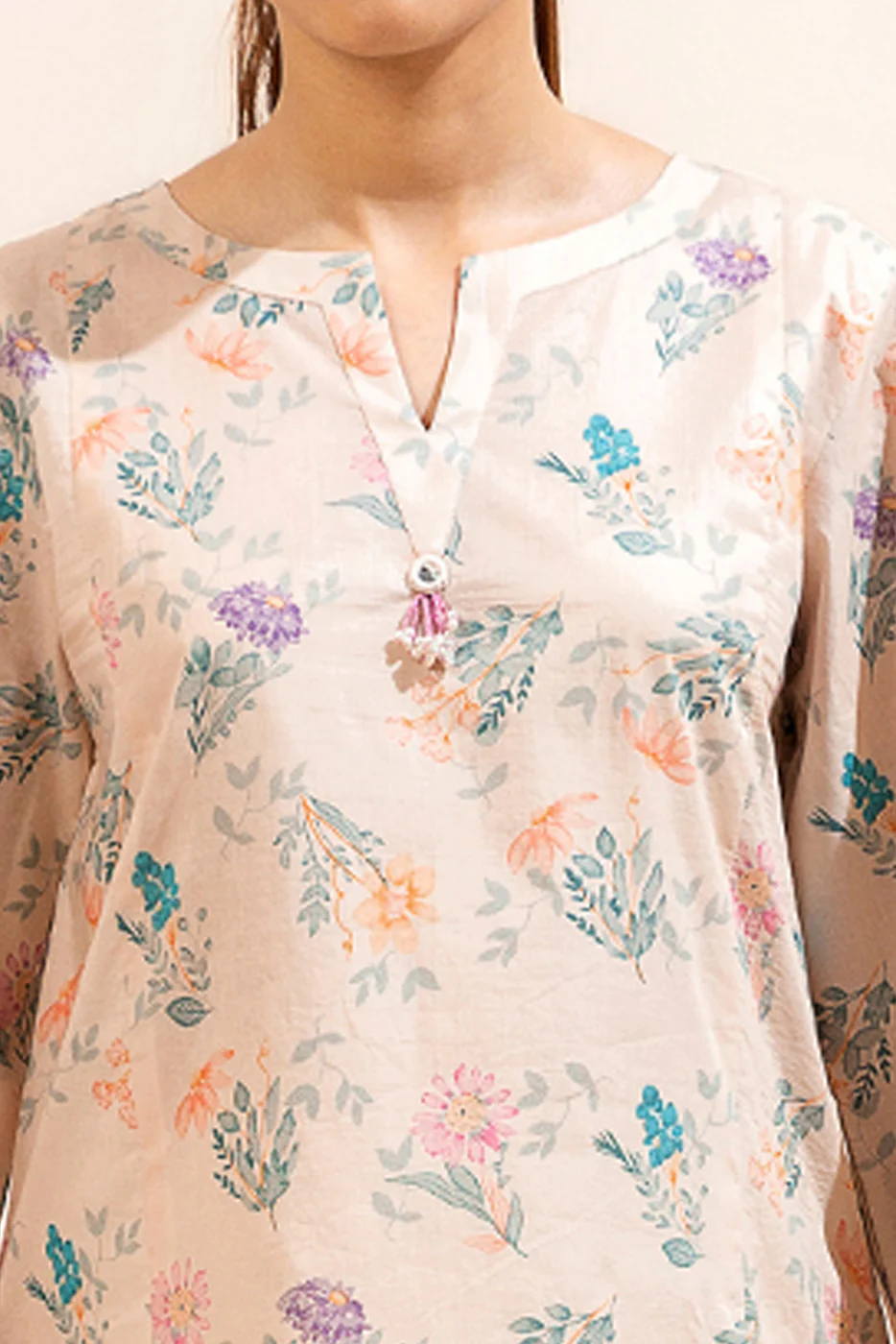 1 PIECE PRINTED LAWN SHIRT-DAFFODIL MIST (UNSTITCHED) - Image 4