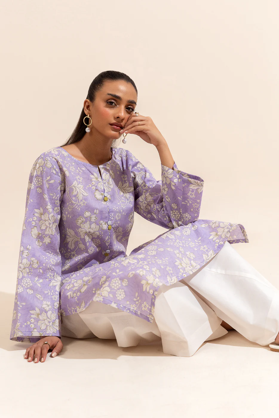 1 PIECE PRINTED LAWN SHIRT-LILAC WHISPER (UNSTITCHED) - Image 4