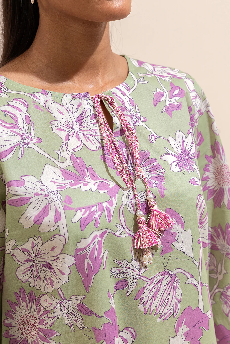 1 PIECE PRINTED LAWN SHIRT-FLORA MOSS (UNSTITCHED) - Image 5