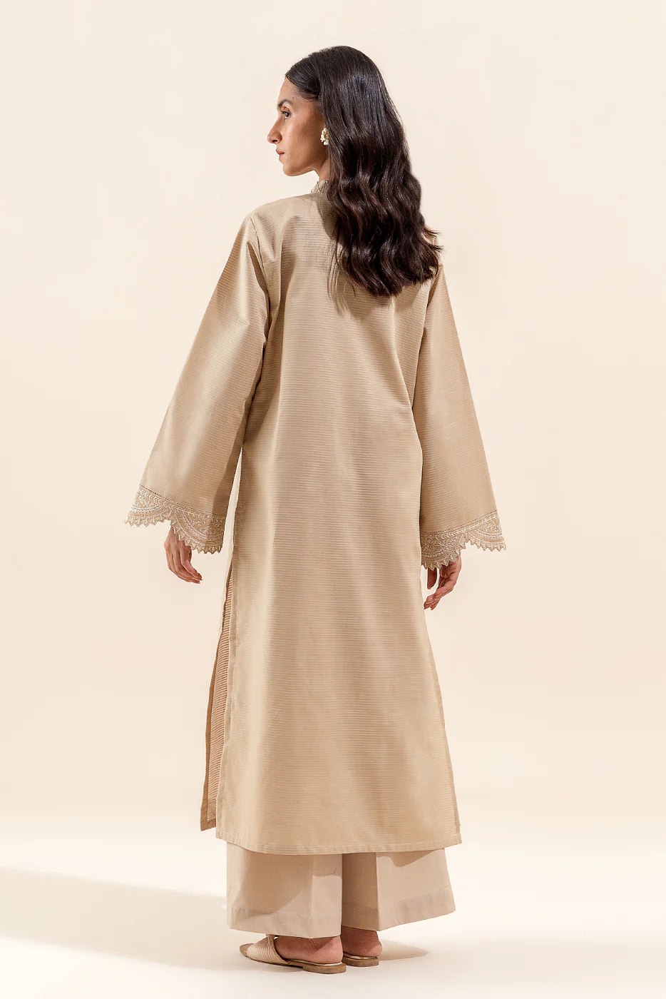 1 PIECE EMBROIDERED DORIA SHIRT-BEIGE OASIS (UNSTITCHED) - Image 3