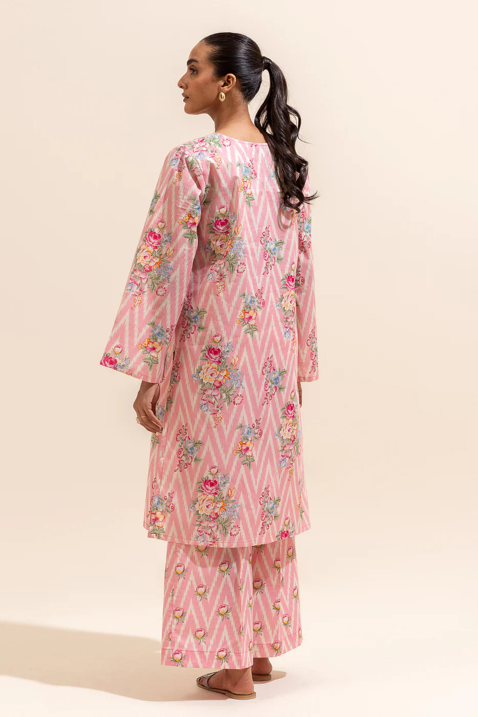 2 PIECE PRINTED LAWN SUIT-BLUSH GARDENIA (UNSTITCHED) - Image 3