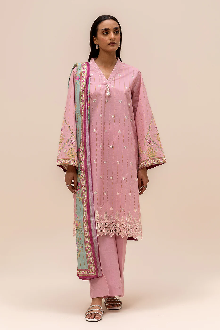 3 PIECE EMBROIDERED LAWN SUIT-BLUSH FAIR (UNSTITCHED) - Image 2