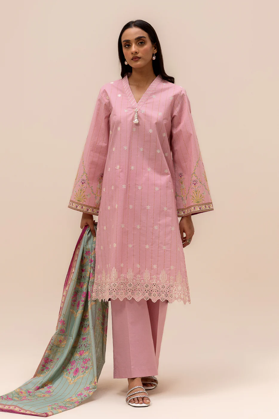 3 PIECE EMBROIDERED LAWN SUIT-BLUSH FAIR (UNSTITCHED) - Image 3