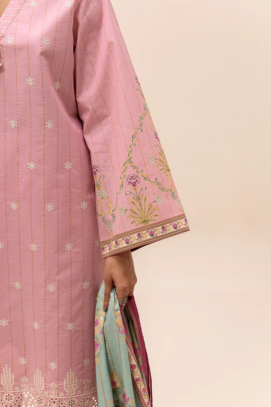 3 PIECE EMBROIDERED LAWN SUIT-BLUSH FAIR (UNSTITCHED) - Image 6