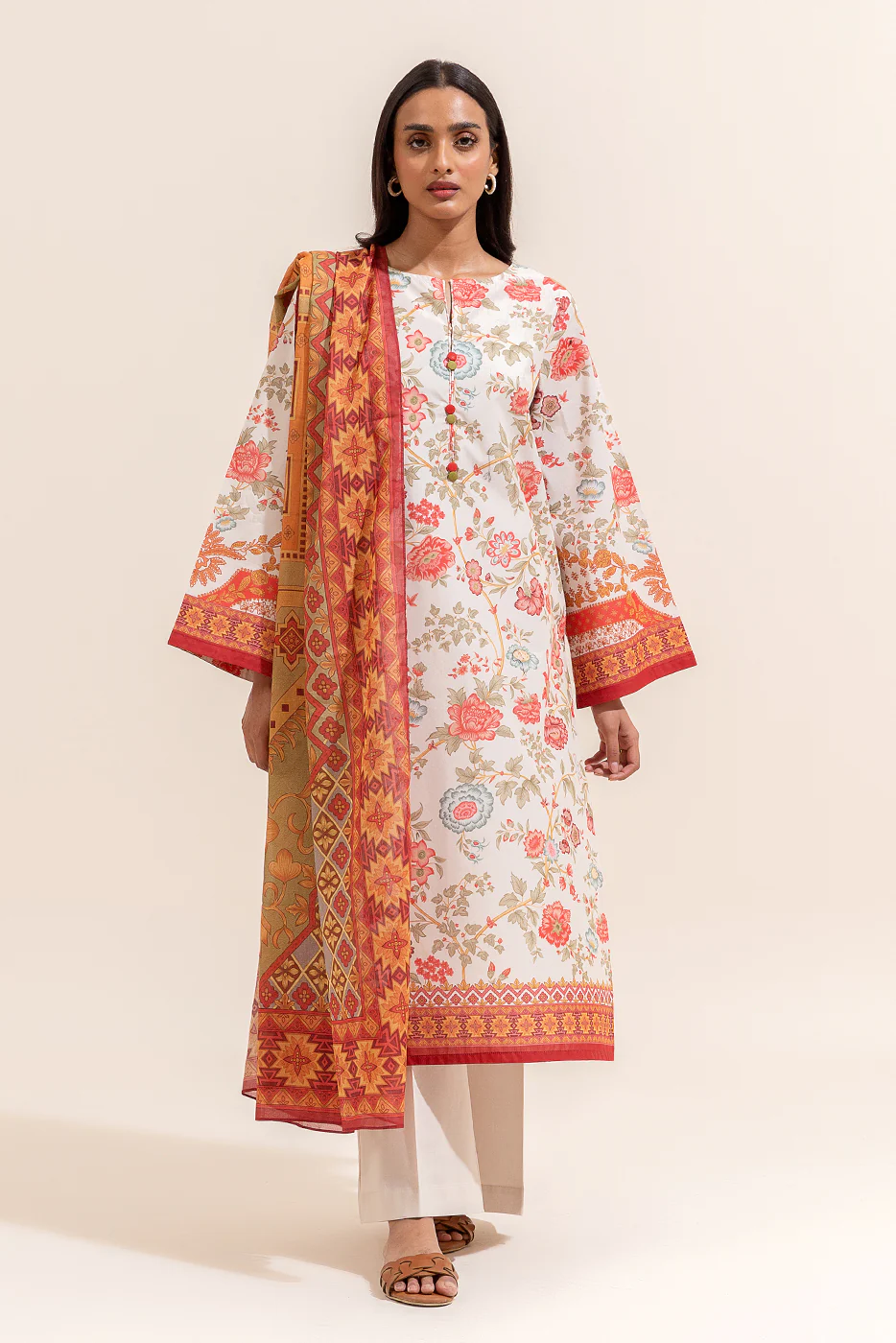 3 PIECE PRINTED LAWN SUIT-CHINTZ CANDY (UNSTITCHED) - Image 2