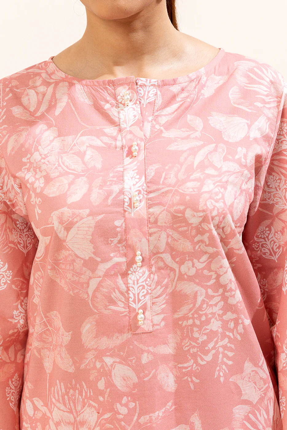 3 PIECE PRINTED LAWN SUIT-BLUSH BLOSSOM (UNSTITCHED) - Image 2