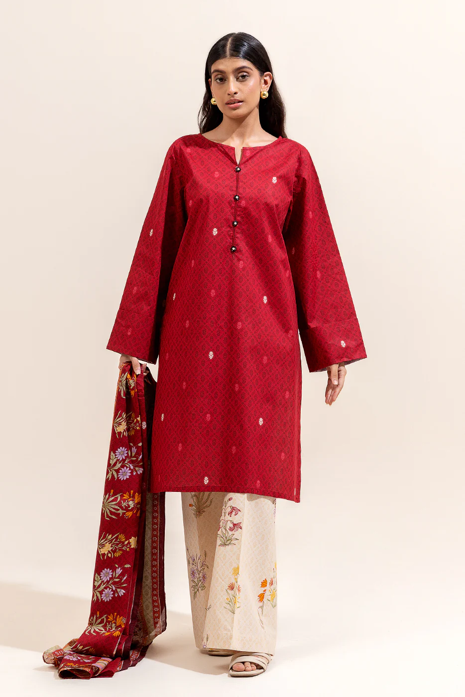 3 PIECE PRINTED LAWN SUIT-CRIMSON AURA (UNSTITCHED) - Image 3